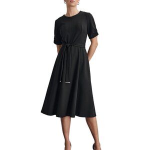 ✨DKNY Women's Scuba Crepe Fit & Flare Dress – Black NWT Size 10✨
